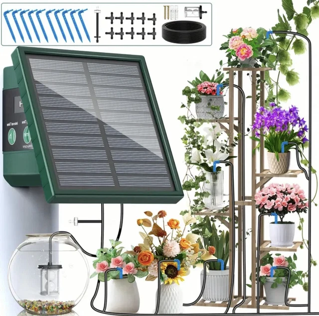 SOLAR AUTOMATIC EASY DIY Watering Device Drip Irrigation System For ...