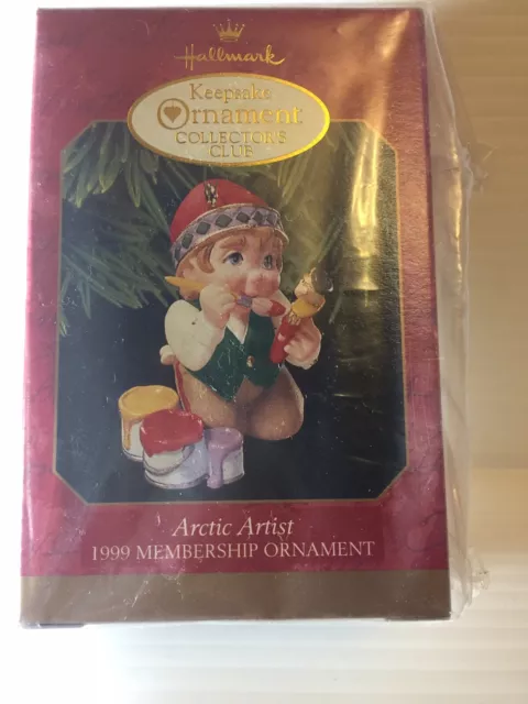 Hallmark Keepsake Arctic Artist Elf 1999 Collectors Club Ornament Christmas-Used