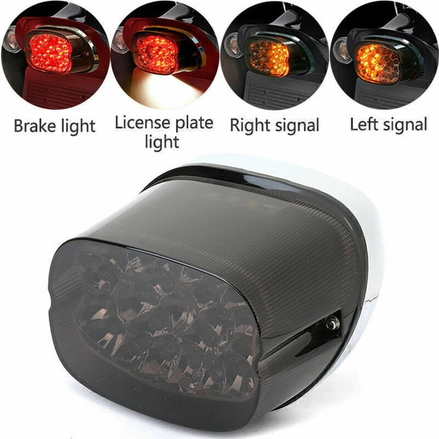 Smoke LED Tail Light W/ Brake & Turn Signal – Fits Harley Touring Softail Sportster Dyna – 4” – Aoh-junglecheetah 3-Yr Warranty
