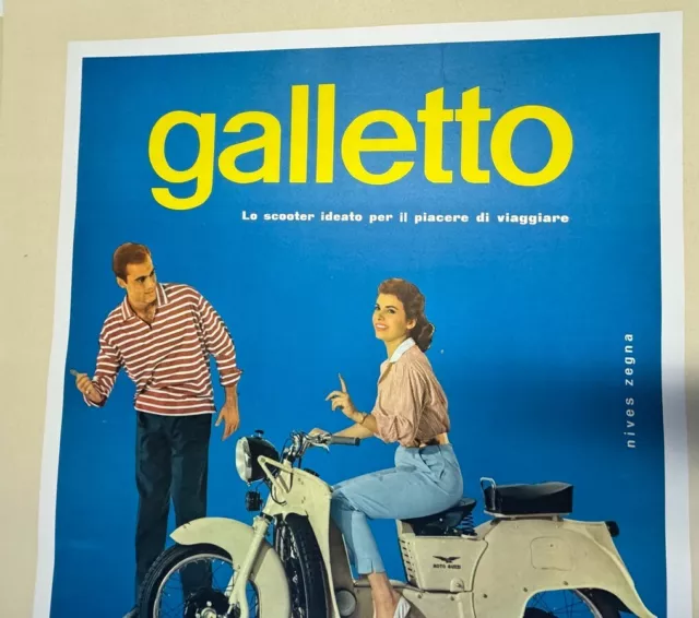 Affiche Ancienne Originale Moto Guzzi Galetto 1950 - 1966 2