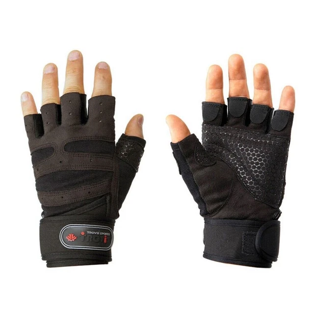 Trovis Wrist Wrap Gloves / Weight Lifting Gym Training Fitness Grips Pads