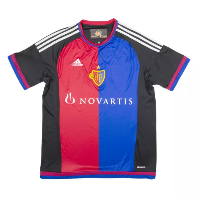 ADIDAS 2015-17 FC Basel Home Kit Mens Football Shirt Jersey Black L