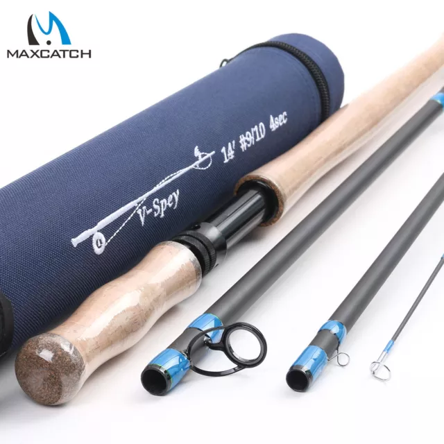 MAXCATCH SPEY/SWITCH FLY Rod 6/7/8/9/10WT 4/6Sec Two-handed Fishing Rod W/  Tube EUR 129,65 - PicClick IT