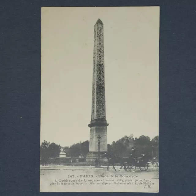 CPA Carte Postale Ancienne Paris - Place De La Concorde- L'Obélisque