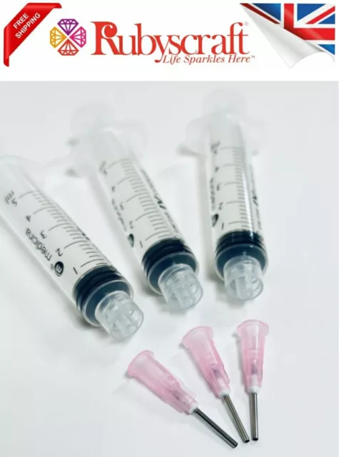 3pcs 5ml Syringes & Blunt Tip Needles for Thick Glue Ink, Glue,Craft Dispensing