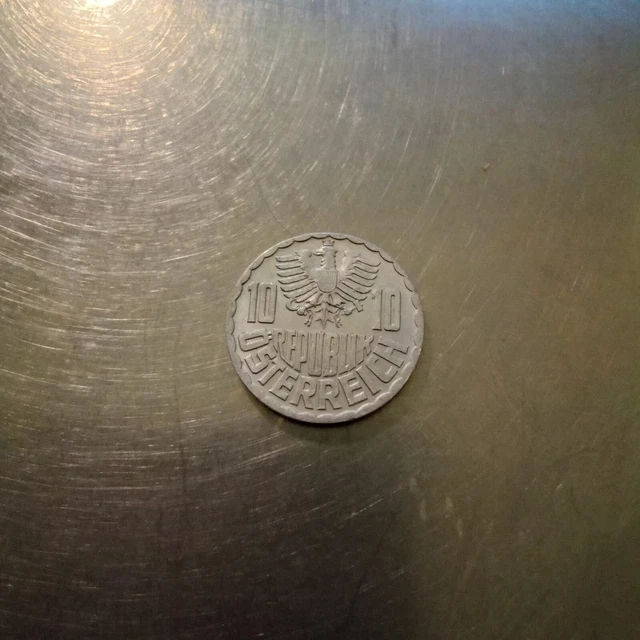 1955 Austrian 10 Groschen "Imperial Eagle" Coin
