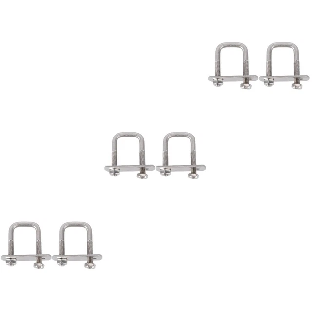 4 Bulloni A U M8 In Acciaio Inox - 70x110 Mm, Con Piastre E Dadi, Per Applicazioni Auto, Industriali E Domestiche - Foto 4