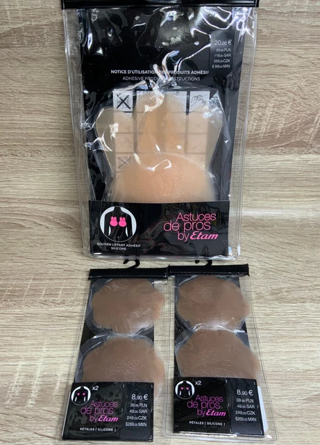 POMAMZ 2 Paires Scotch Poitrine Remonte Sein Adhesif Soutien Gorge Invisible Push Up Bande Adhesive Poitrine Soutien Gorge Adhesif Sans Bretelle Avec 2 Paires Cache Tetons