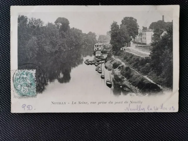 CPA 92 NEUILLY - La Seine - Vue prise du Pont de Neuilly