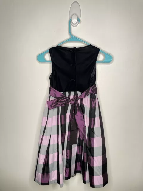 Rare Editions Formal Dress Girls Size 6X Purple Velvet Taffeta Plaid Knee Length 2
