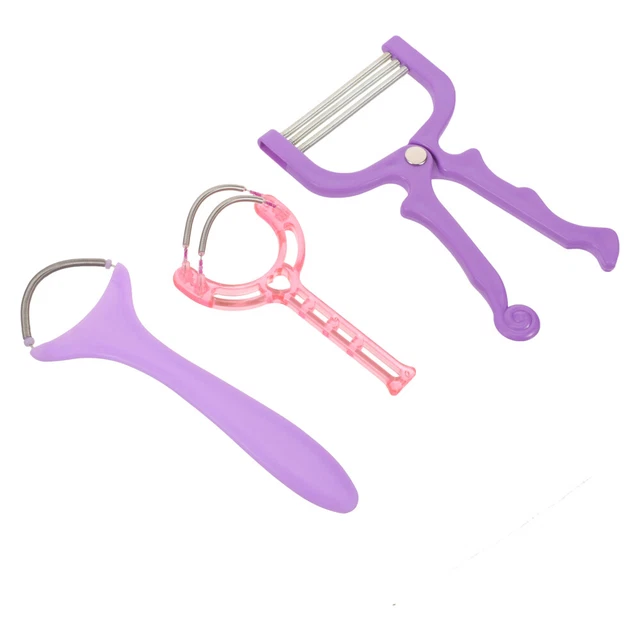 3 piezas depiladora facial herramienta de roscado de vello facial para mujeres barbilla mejillas eliminación de vello