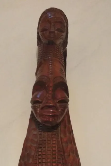 African wooden large curved mask 3