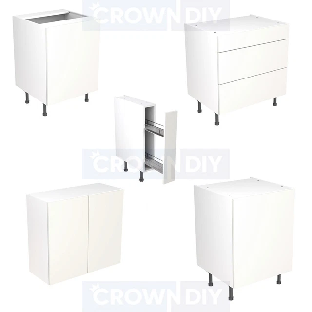 RIGID KITCHEN UNITS Matt White Base Unit Wall Slab Doors Ready Made