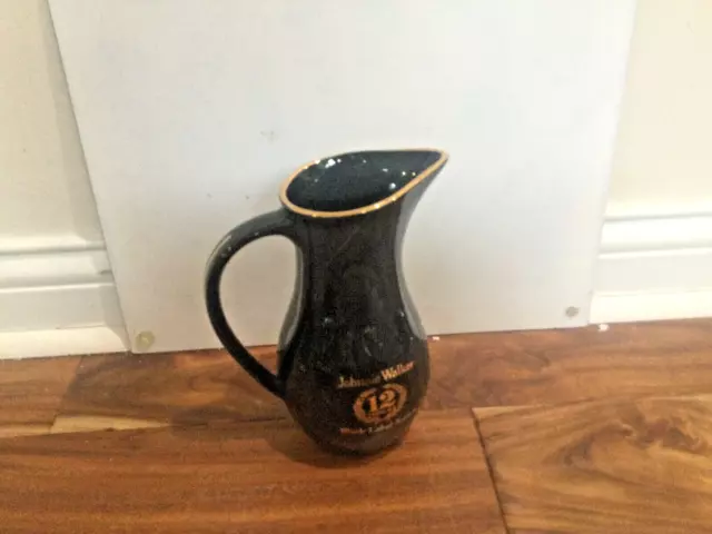 Johnnie Walker Pitcher 12 Years Old Black Label Scotch 7 1/2'" Retro England exc