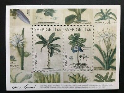 Sweden 2007 300th Anniversary of the Birth of Carl von Linné stamps block MNH