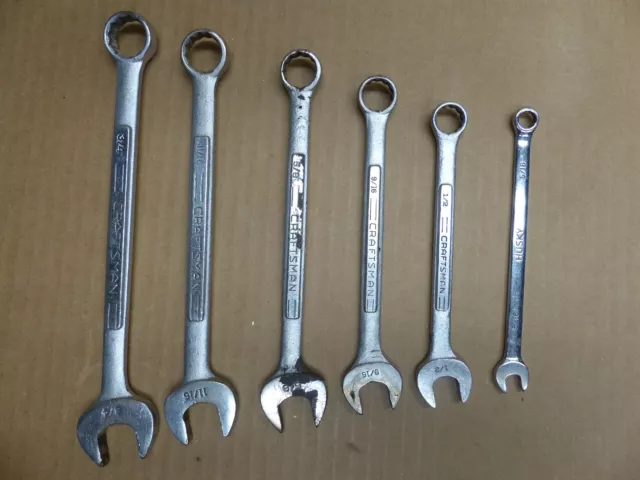 12 pt. Craftsman Wrenches 3/4" to 1/2” Set plus 5/16 Husky & 3/8 open end Bonney