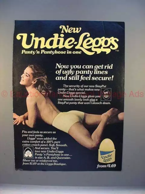 1978 UNDIE-LEGGS PANTYHOSE Ad - Panty n Pantyhose in one! $19.99