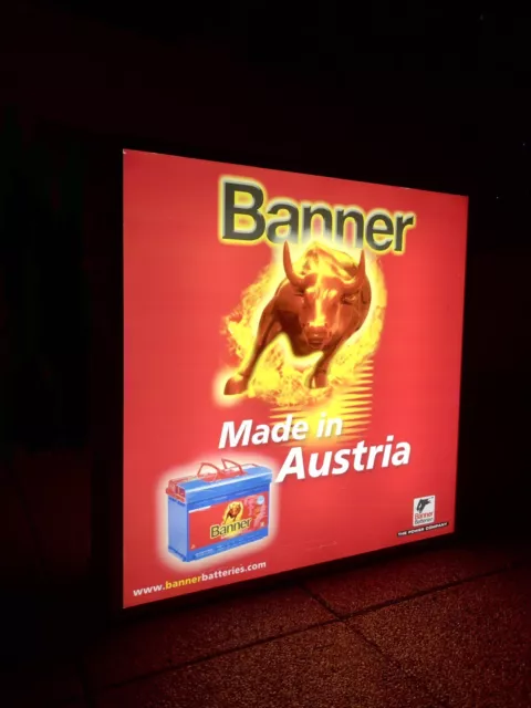 Rare Original Sammler Banner Batterien Licht Reklame Werbung No Emailschild