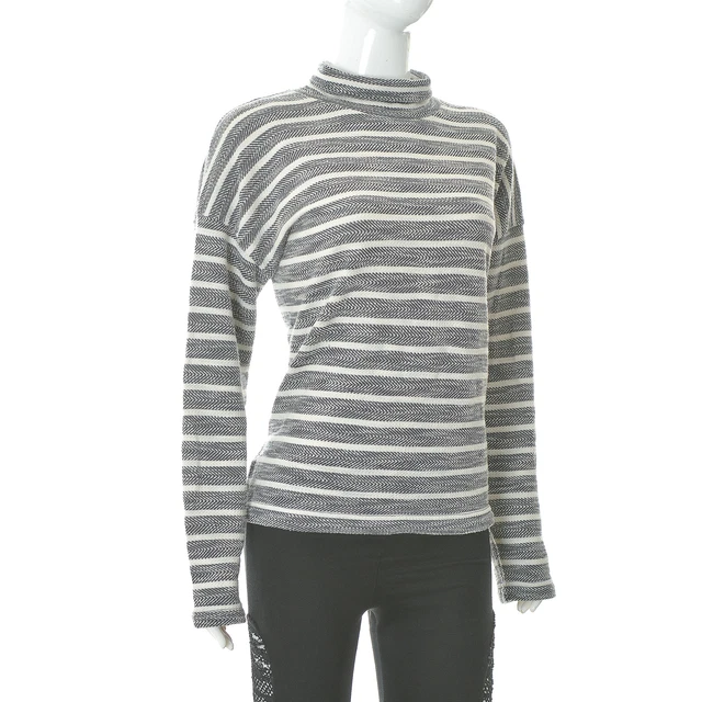 J.Crew Femmes à Chevrons Pull Col Roulé Rayé Taille M