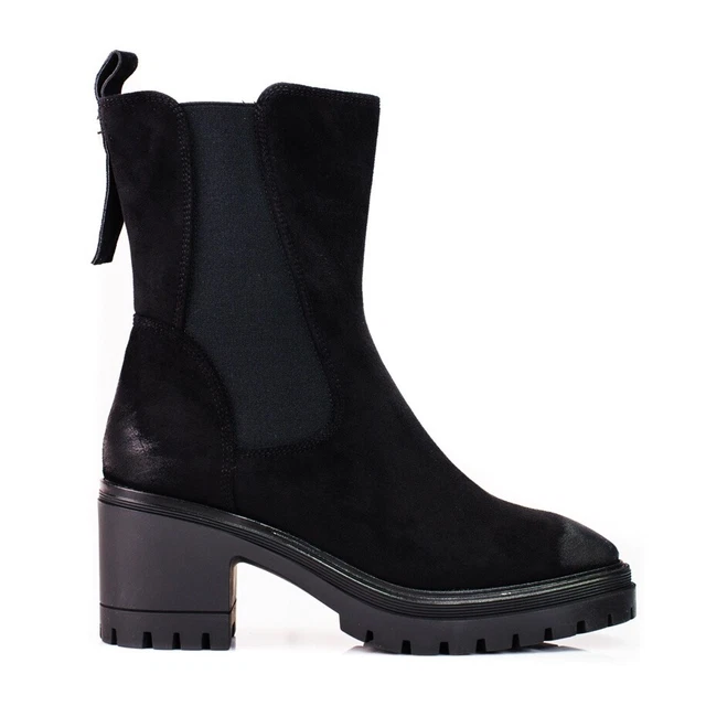 Bottines noires pour femme à tige haute Vinceza le noir