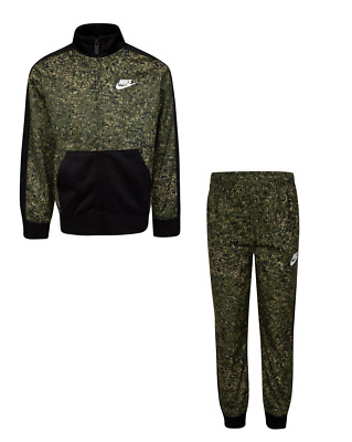 Nike Baby Boys Girls Trainingsanzug Jacke und Hose Camouflage Grün Schwarz