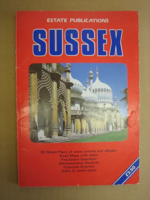 Road Atlas Map Sussex Used Good Tourist Book Vintage Retro Estate Publications