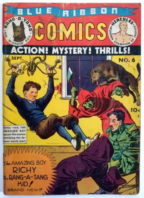 Blue Ribbon Comics #6 Vg- 3.5 Mlj 1941 Full Page Ad For Shield Wizard #1
