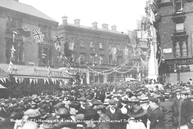 Kbb-45 Königlicher Besuch in Hanley, Marktplatz, Staffordshire 1913. Foto