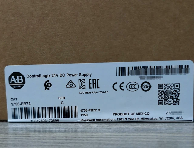 Factory Sealed Allen-Bradley AB 1756-PB72 /C ControlLogix 24V DC Power Supply