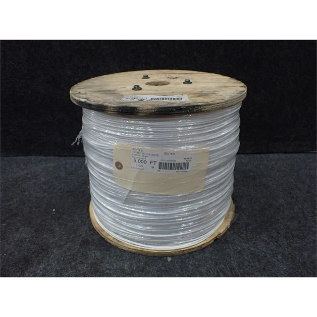 Type SXL Hookup Wire, 5000' Spool, 16 AWG, STR, White SXL16-9*