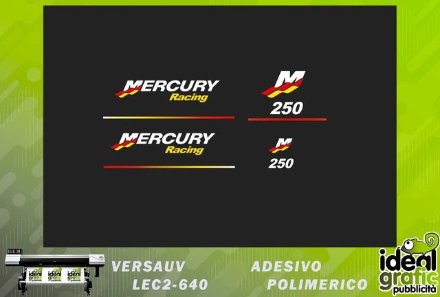 ADESIVI CALANDRA MOTORE MARINO FUORIBORDO MERCURY 250 racing