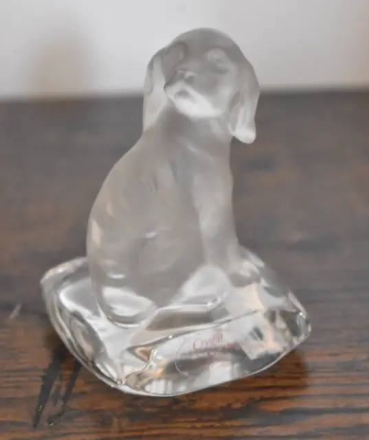Vintage Nachtmann Germany Glass Crystal Creatures Dog Paperweight Decorative