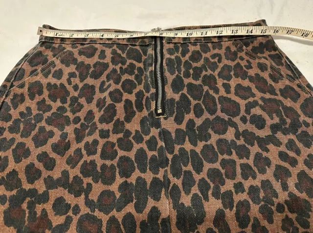 Minifalda de mezclilla Hayden Los Angeles Leopardo con estampado de guepardo para mujer grande nueva con etiquetas Jrs 3