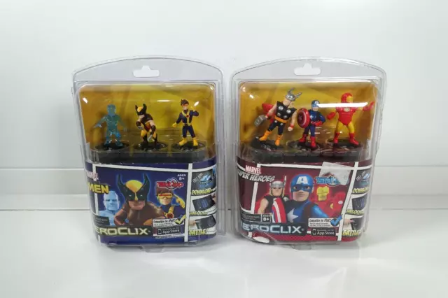 2 x X-Men Wolverine + Super Heroes  Marvel HeroClix - brand new sealed