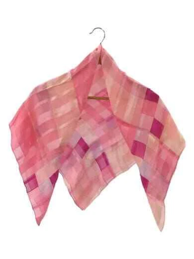 HERMES Scarf   Silk   PNK   Check   Ladies