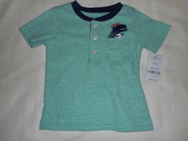 Carters 2-Piece Dinosaur Shorts Set - Baby Infant Boy Size 12 Months - New 2