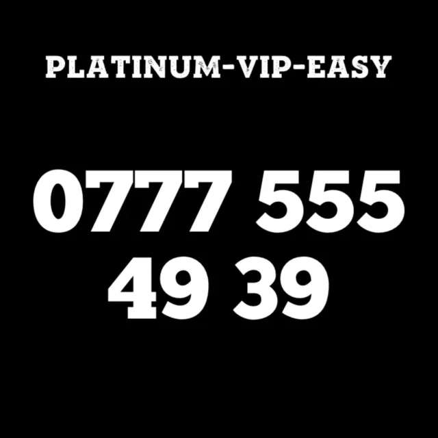 ⭐ Gold Easy Vip Memorable Mobile Phone Number Diamond Platinum Sim Card 0777 39