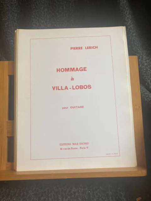 Pierre Lerich Hommage a Villa-Lobos pour guitare partition éditions Max Eschig