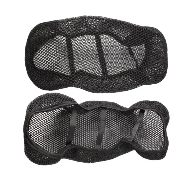 2 Motorcycle Moped Cover Caps Breathable Net Cushion Black Mesh Fabric