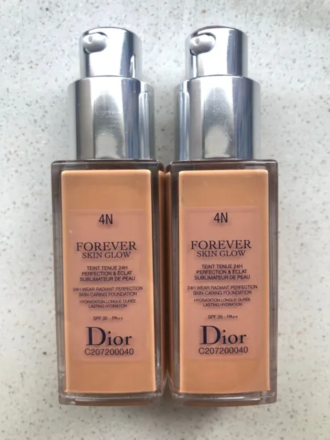 Lot Of 2x 4N Glow Dior Forever Skin Glow foundation new 20ml teint