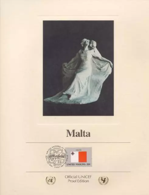 Stamps, Malta, Lithograph with Canceled Stamp