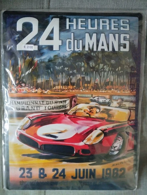 Plaque Métal Publicitaire 24 Heures Du Mans – 20x30 Cm – Bombée Relief – Neuve