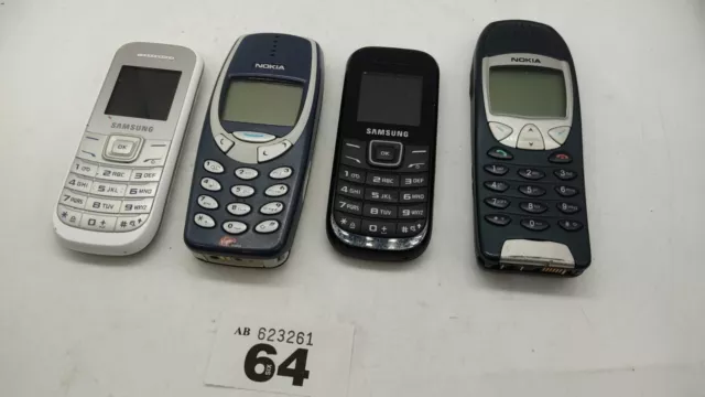 Joblot of 4 Assorted Vintage Mobile Phones, Untested