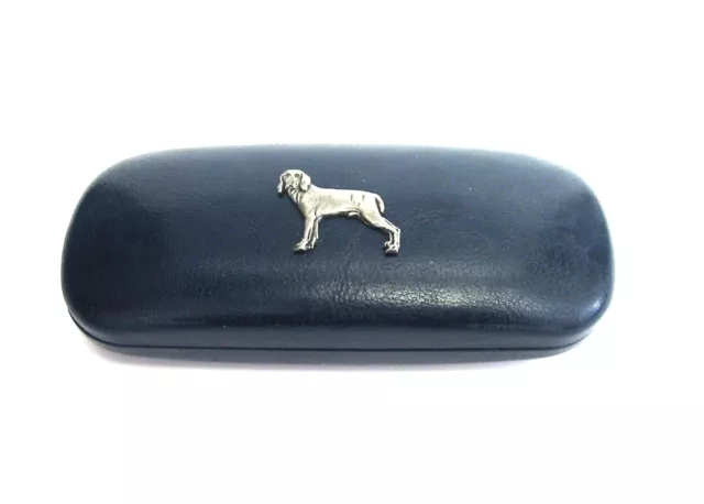 Weimaraner design Blue Solid PU Glasses Case Weimaraner Gift Dog Mum Dad Gift