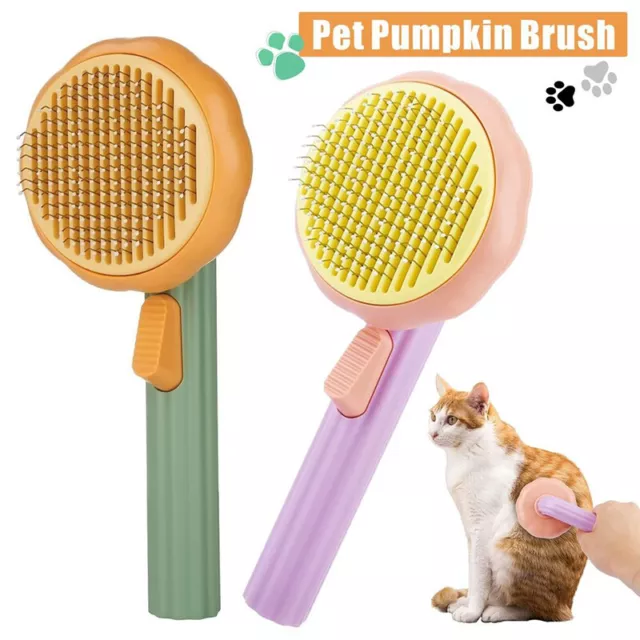 Pumpkin Pet Brush Grooming Comb Self Cleaning Slicker Brush For Shedding Dog Cat