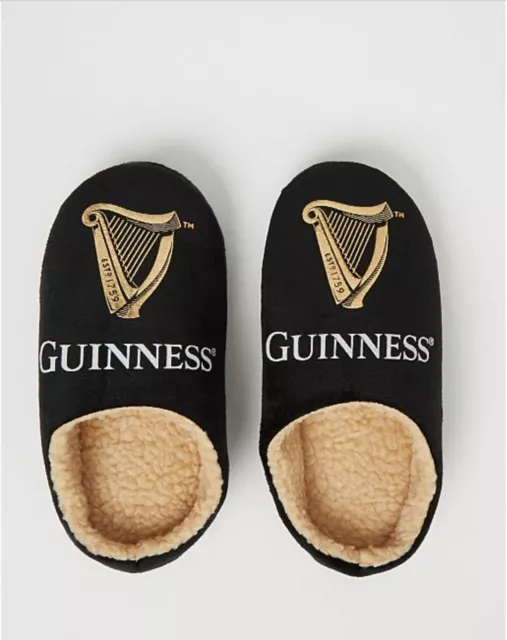 MEN S GUINNESS LOGO Black mule Slippers Sizes UK 7 to 12 older