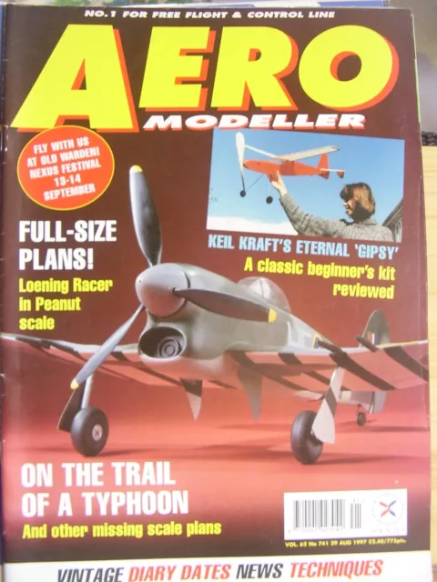 Aeromodeller Model Aircraft Mag 1997 August # 741 & Loening Racer Peanut Plans