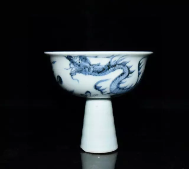 Old Chinese Blue And White Porcelain High Cup St1470