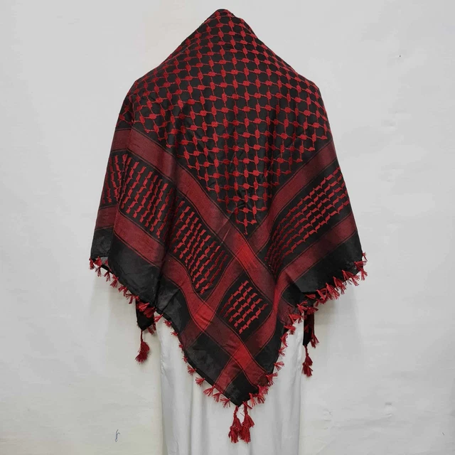 Shemagh Arabe Tête Écharpe Enveloppant Arafat Keffieh Yashmagh Noir