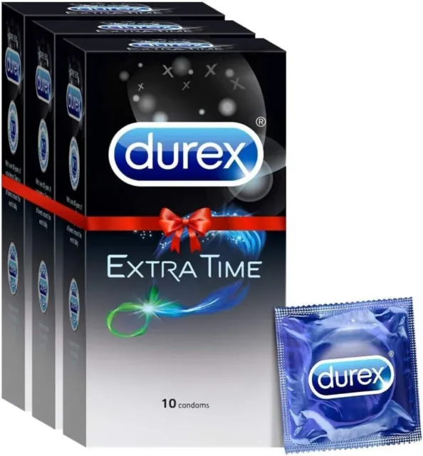Durex Condoms - Extra Time for Extended Pleasure (10 Count Pack of 3 Total 30 AU